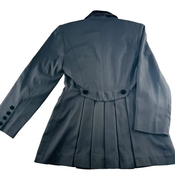 Vintage Black Blazer Womens Missy 10 Together! Brand Polyester Rayon Velvet Coll - Picture 4 of 5